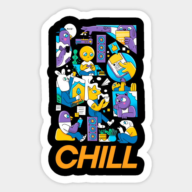 Chill Time Sticker by geolaw